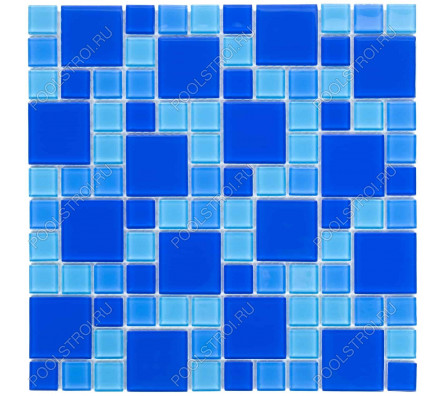 Мозаика для бассейна стеклянная Aquaviva Cristall Dark Blue DCM305 (23 мм - 48 мм) (УП.)