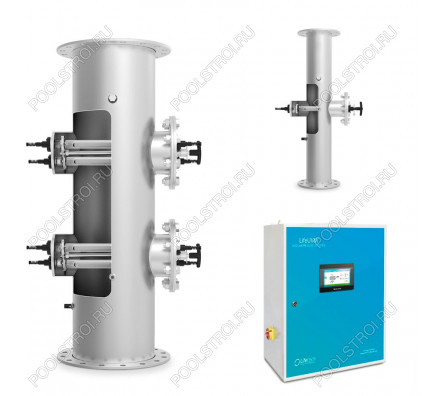 Ультрафиолетовая установка LIfetech TOP 630м3, DN350, 4*3kw, 18000h, Ручная очистка